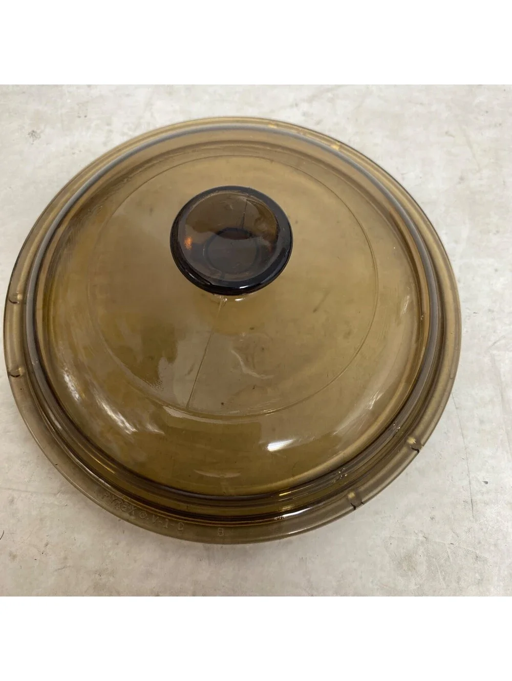Pyrex V1C B 37 6.5” Lid Visions Amber tan brown